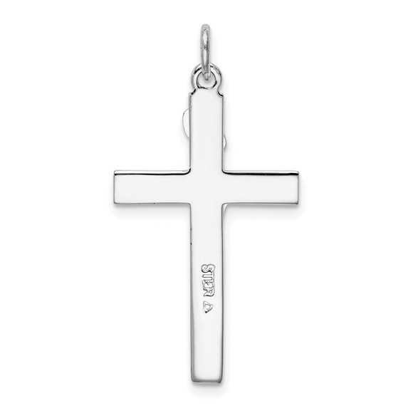 Million Charms 925 Sterling Silver Rhodium-plated INRI Crucifix Pendant - Picture 3 of 4